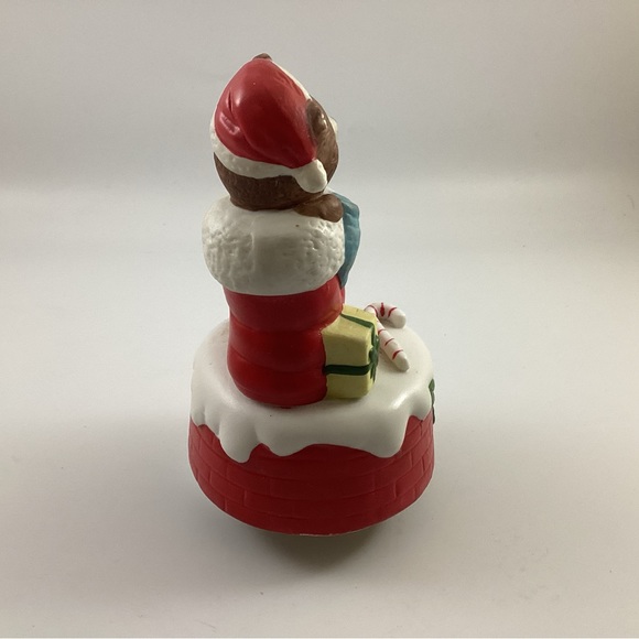 Brinn's Vintage Christmas Bear Stocking Revolving Musical Figurine With Box - Picture 4 of 10